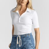 Mid Sleeve Polo Top - SPRWMN
