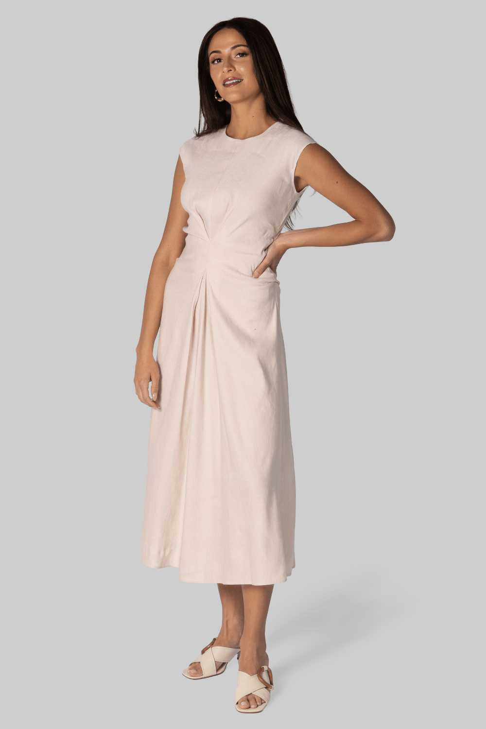 Proenza Schouler White Label Women's Miranda Linen-Blend Midi-Dress - Orchid Proenza Schouler White Label Women's Miranda Linen-Blend Midi-Dress - Orchid