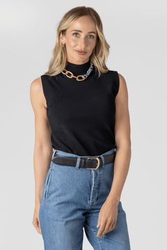 Mock Neck Sleeveless Top - Plan C
