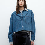 My Ex's Denim Shirt w/ Crystal Collar - TWP