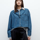 My Ex's Denim Shirt w/ Crystal Collar - TWP