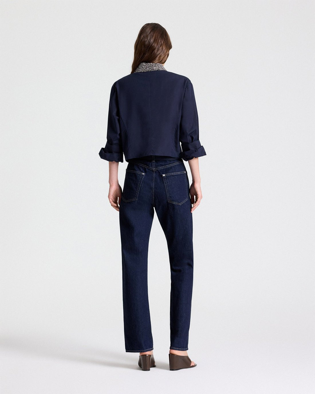 New Chapter Shirt w/ Crystal Collar in Midnight - TWP