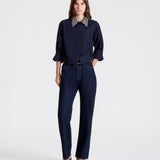 New Chapter Shirt w/ Crystal Collar in Midnight - TWP