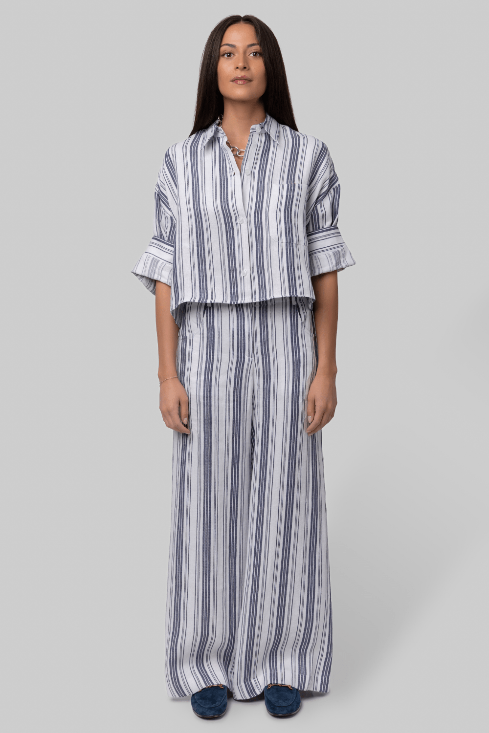 Next Ex in Ivory/Navy Stripe - TWP