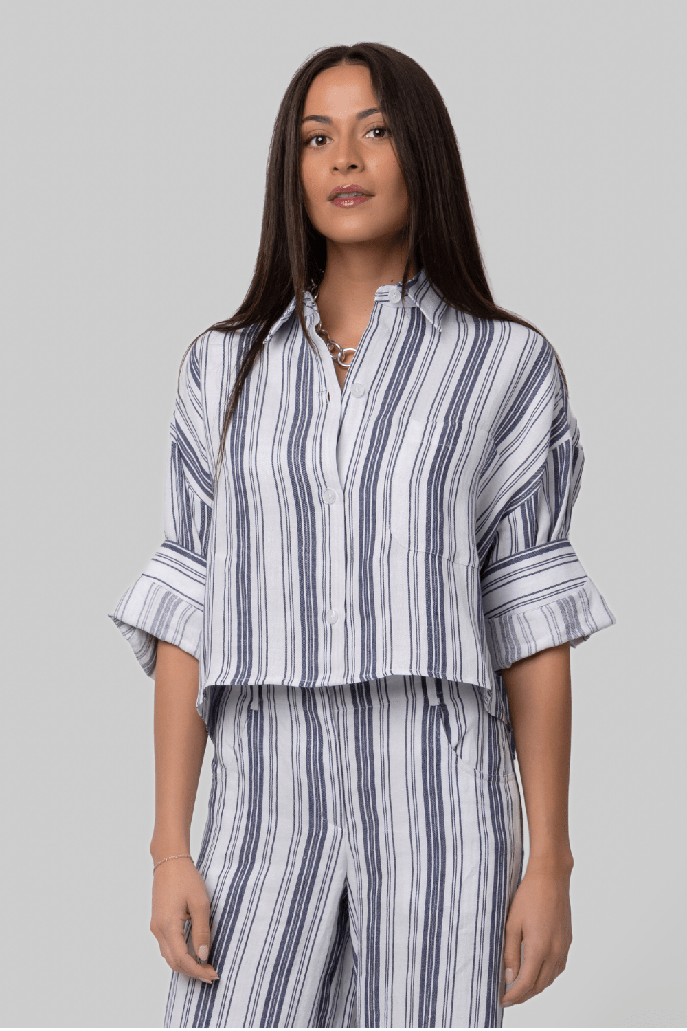 Next Ex in Ivory/Navy Stripe - TWP