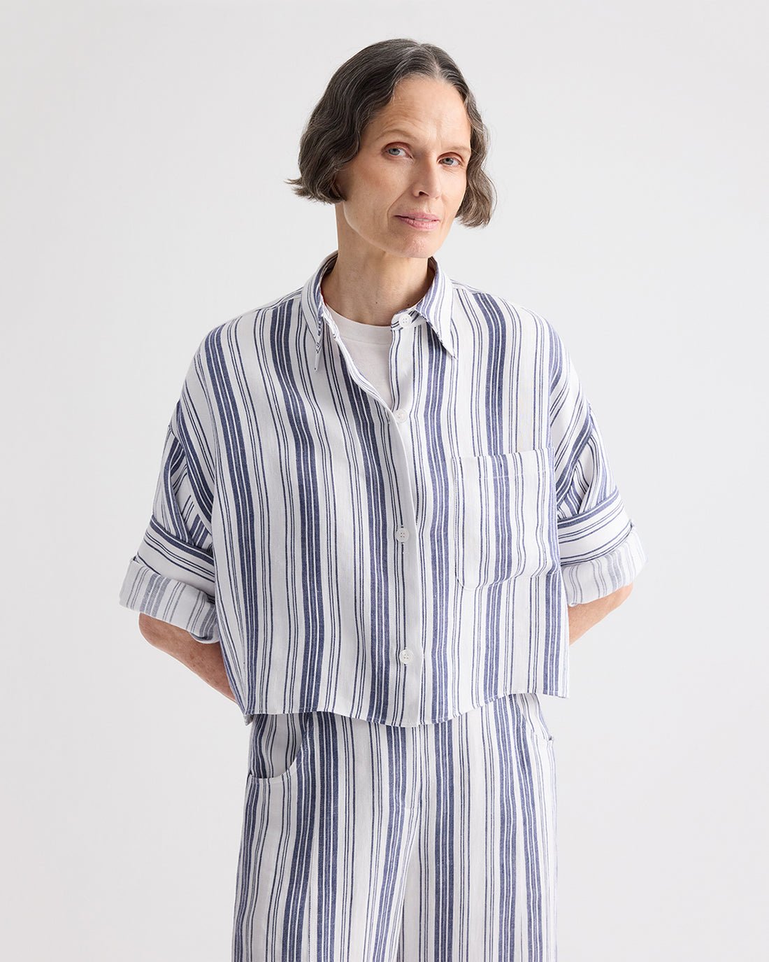 Next Ex in Ivory/Navy Stripe - TWP
