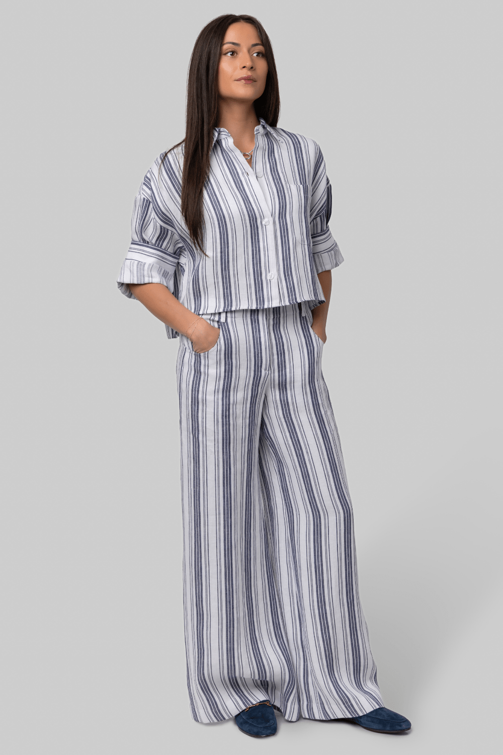Next Ex in Ivory/Navy Stripe - TWP
