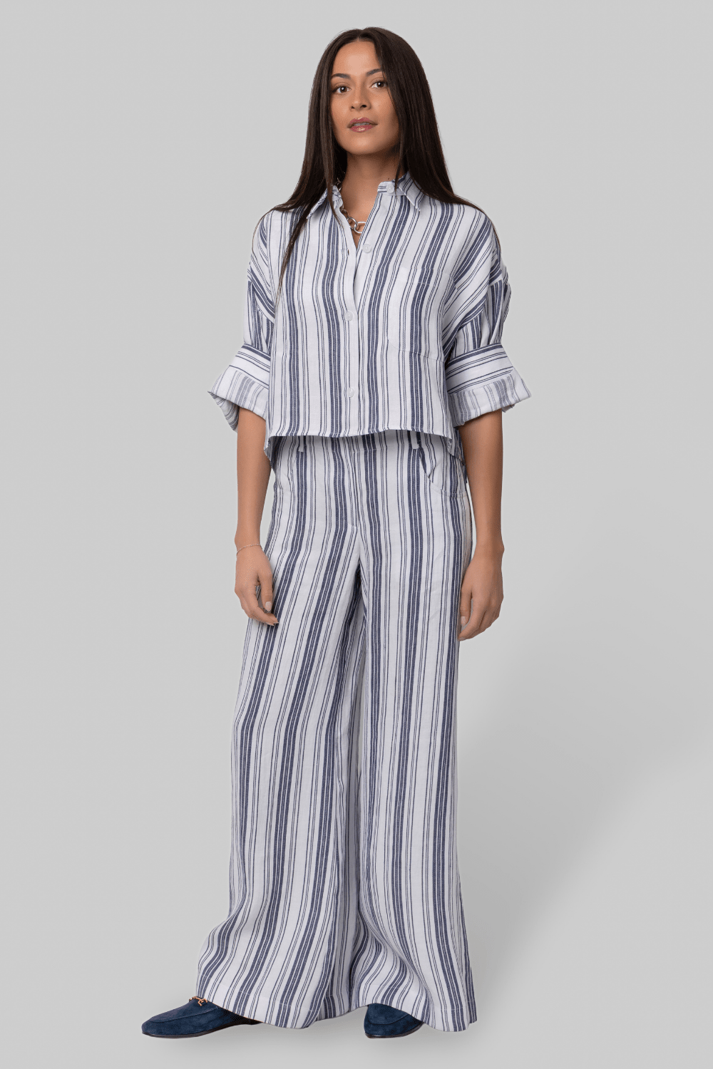 Next Ex in Ivory/Navy Stripe - TWP