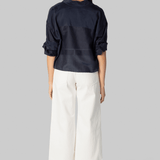 Next Ex Midnight Cotton Silk Ruffle Shirt - TWP