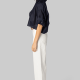 Next Ex Midnight Cotton Silk Ruffle Shirt - TWP