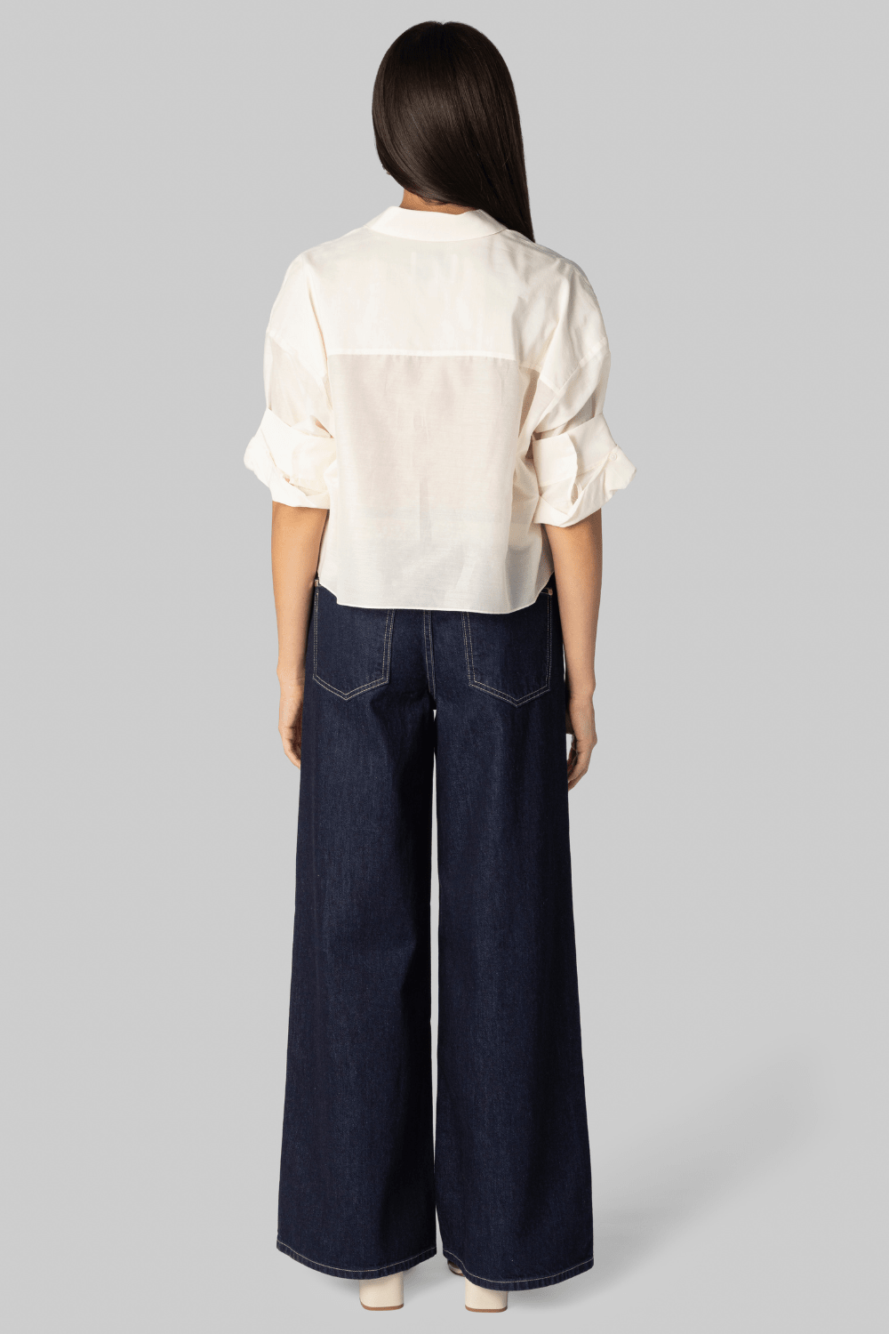 Next Ex White Cotton Silk Ruffle Shirt - TWP