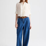 Next Ex White Cotton Silk Ruffle Shirt - TWP