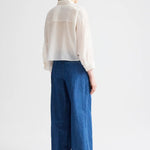 Next Ex White Cotton Silk Ruffle Shirt - TWP