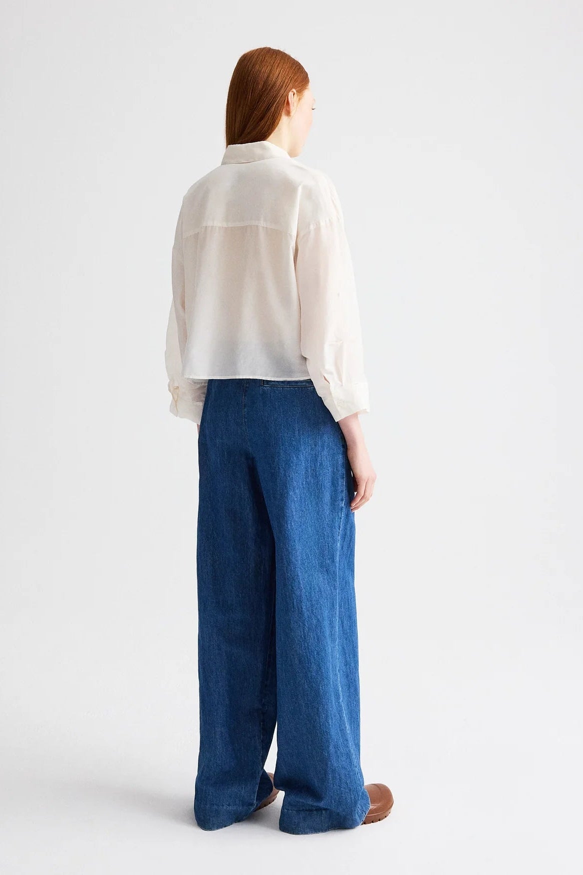 Next Ex White Cotton Silk Ruffle Shirt - TWP