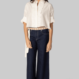 Next Ex White Cotton Silk Ruffle Shirt - TWP