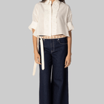 Next Ex White Cotton Silk Ruffle Shirt - TWP