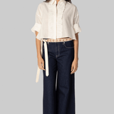 Next Ex White Cotton Silk Ruffle Shirt - TWP