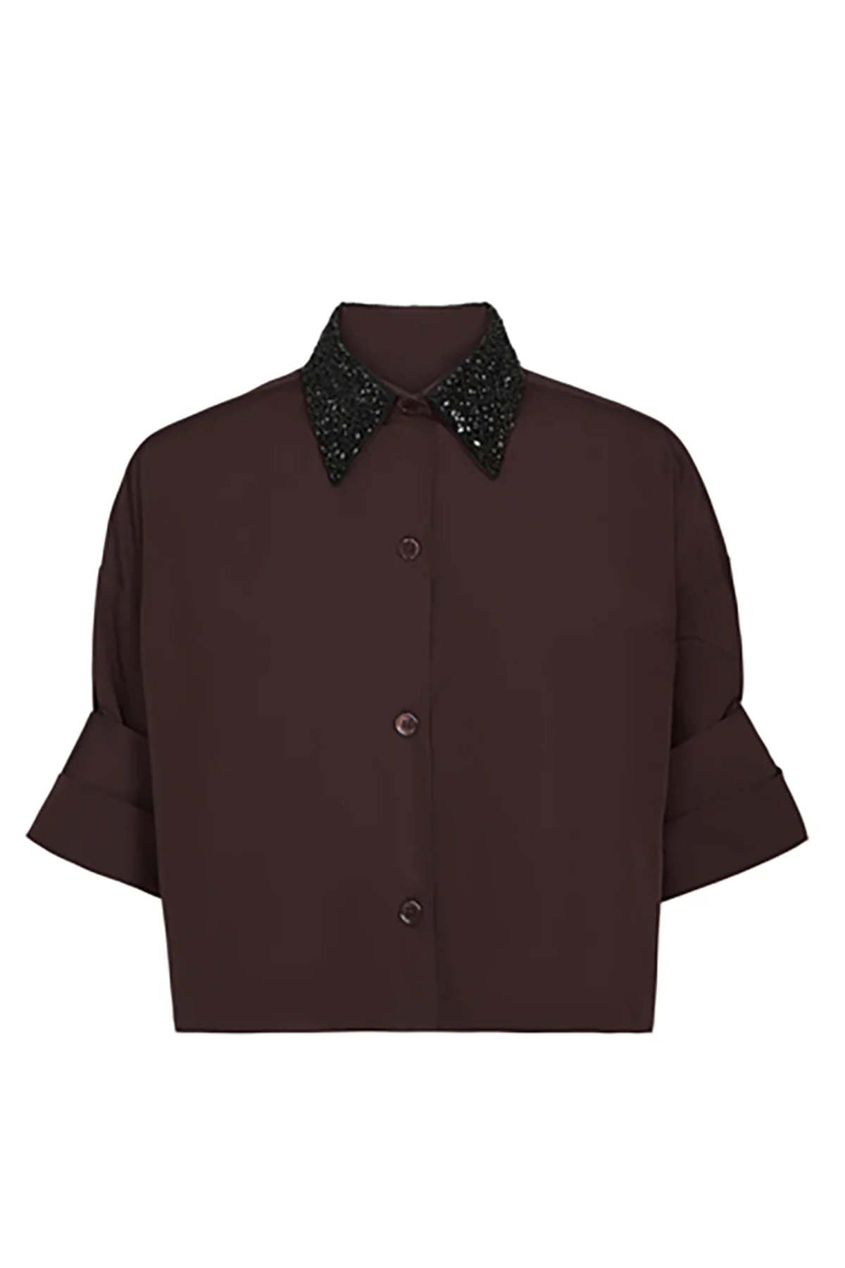 Next Ex with Crystal Collar Shirt - TWP