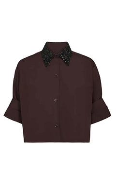 Next Ex with Crystal Collar Shirt - TWP