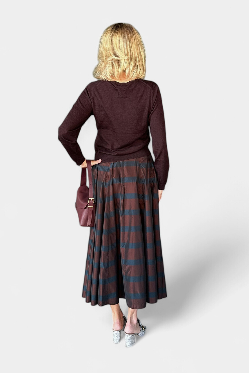 Striped Taffeta Skirt - The Posh Peacock