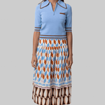 Noura Knit Blue Polo - Alemais