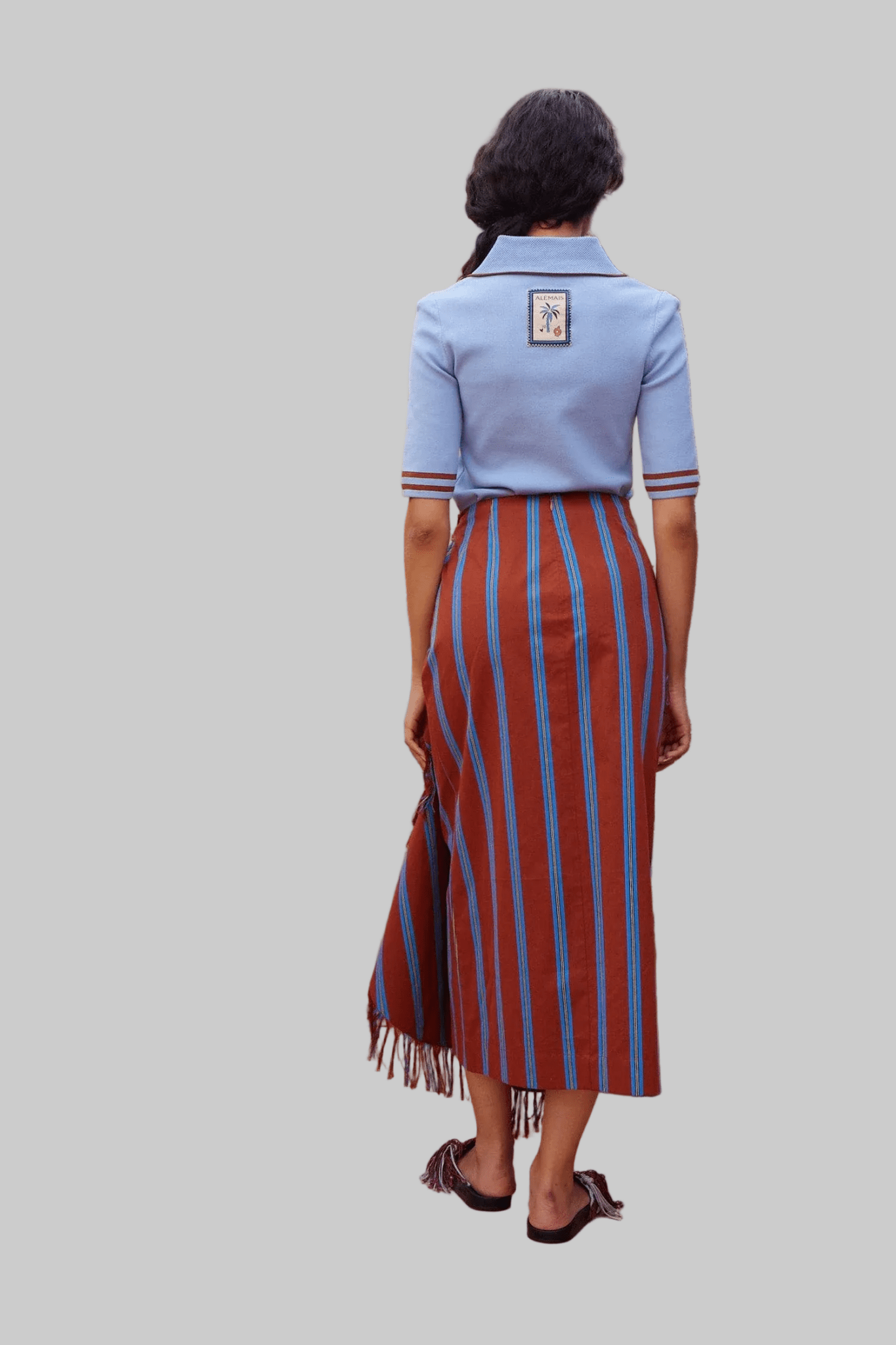 Noura Knit Blue Polo - Alemais