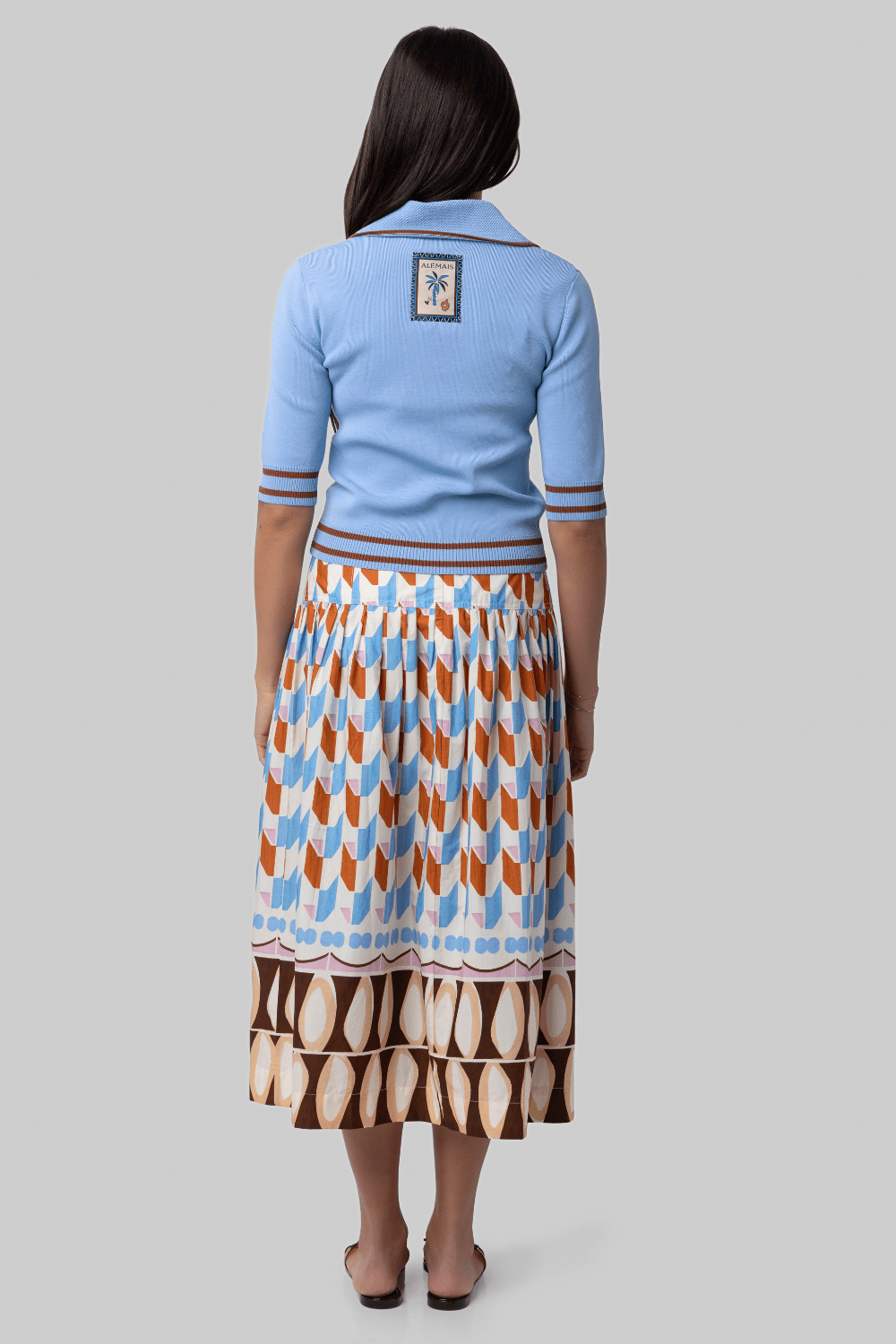 Noura Knit Blue Polo - Alemais