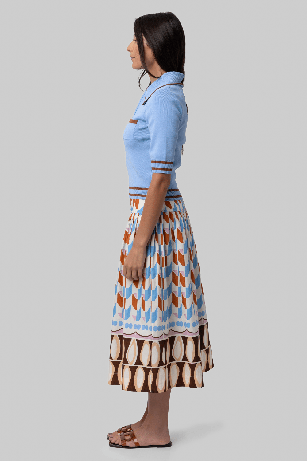 Noura Knit Blue Polo - Alemais
