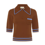 Noura Knit Rust Polo - Alemais