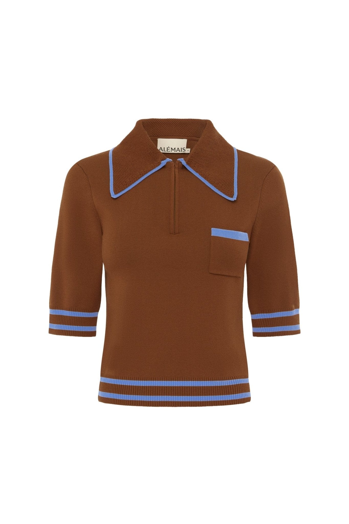 Noura Knit Rust Polo - Alemais