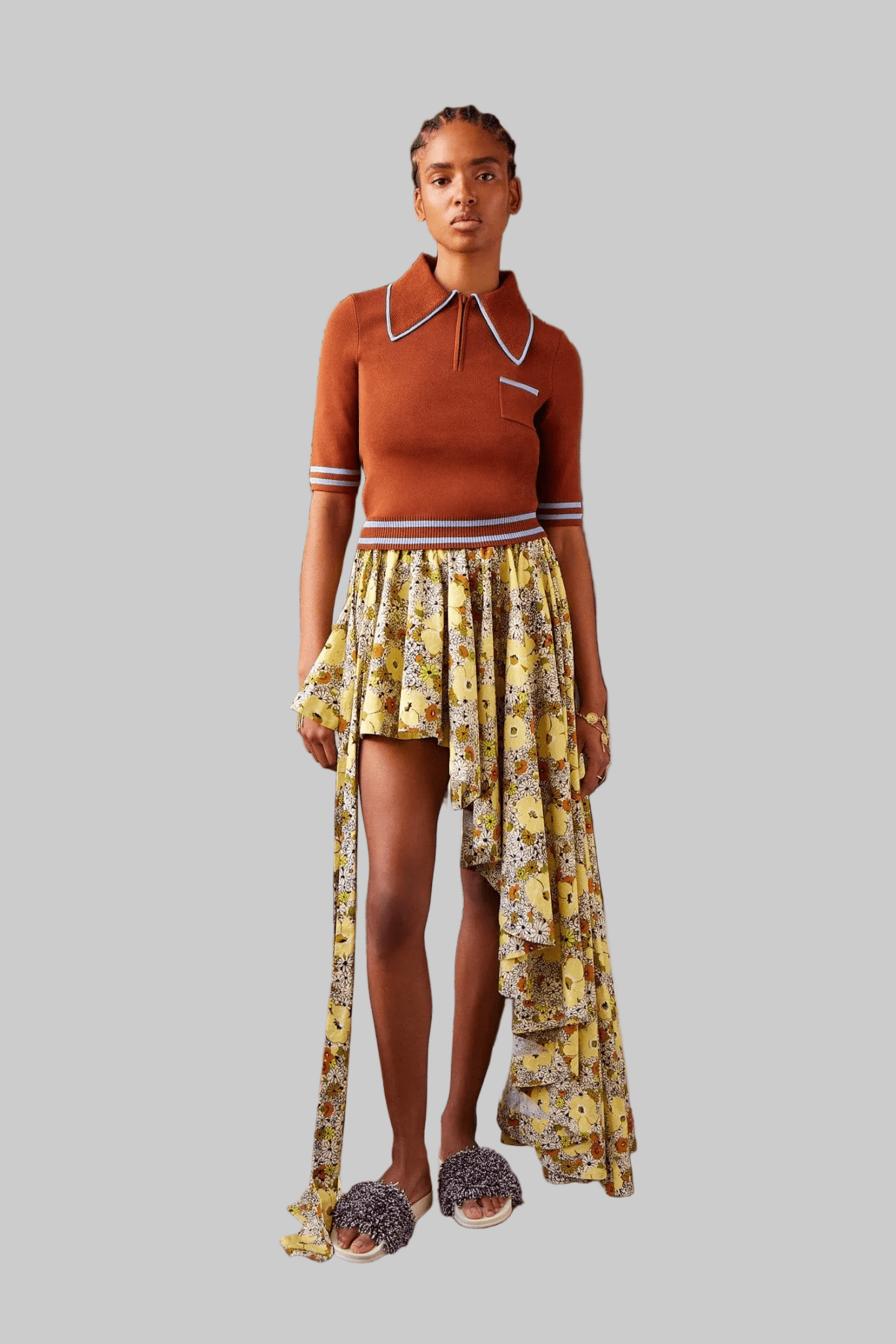 Noura Knit Rust Polo - Alemais