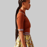 Noura Knit Rust Polo - Alemais