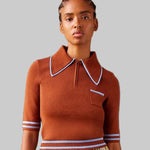 Noura Knit Rust Polo - Alemais