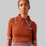 Noura Knit Rust Polo - Alemais