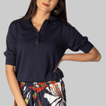 Oda Midnight Polo Top - Apiece Apart