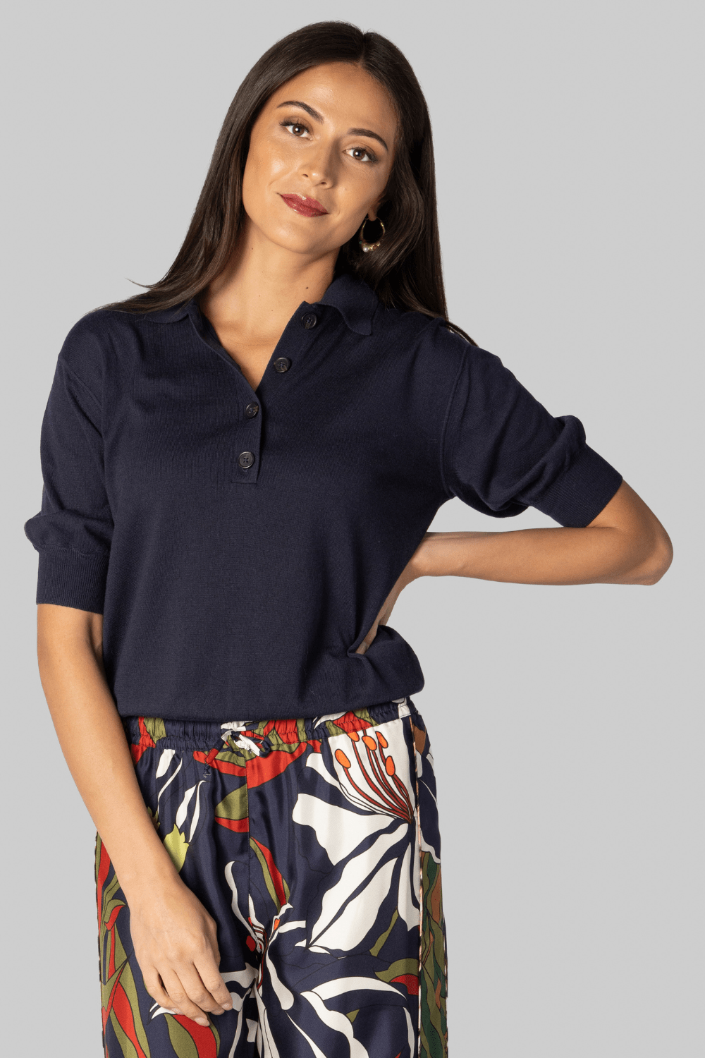 Oda Midnight Polo Top - Apiece Apart