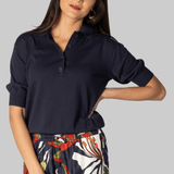 Oda Midnight Polo Top - Apiece Apart