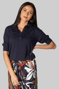 Oda Midnight Polo Top - Apiece Apart