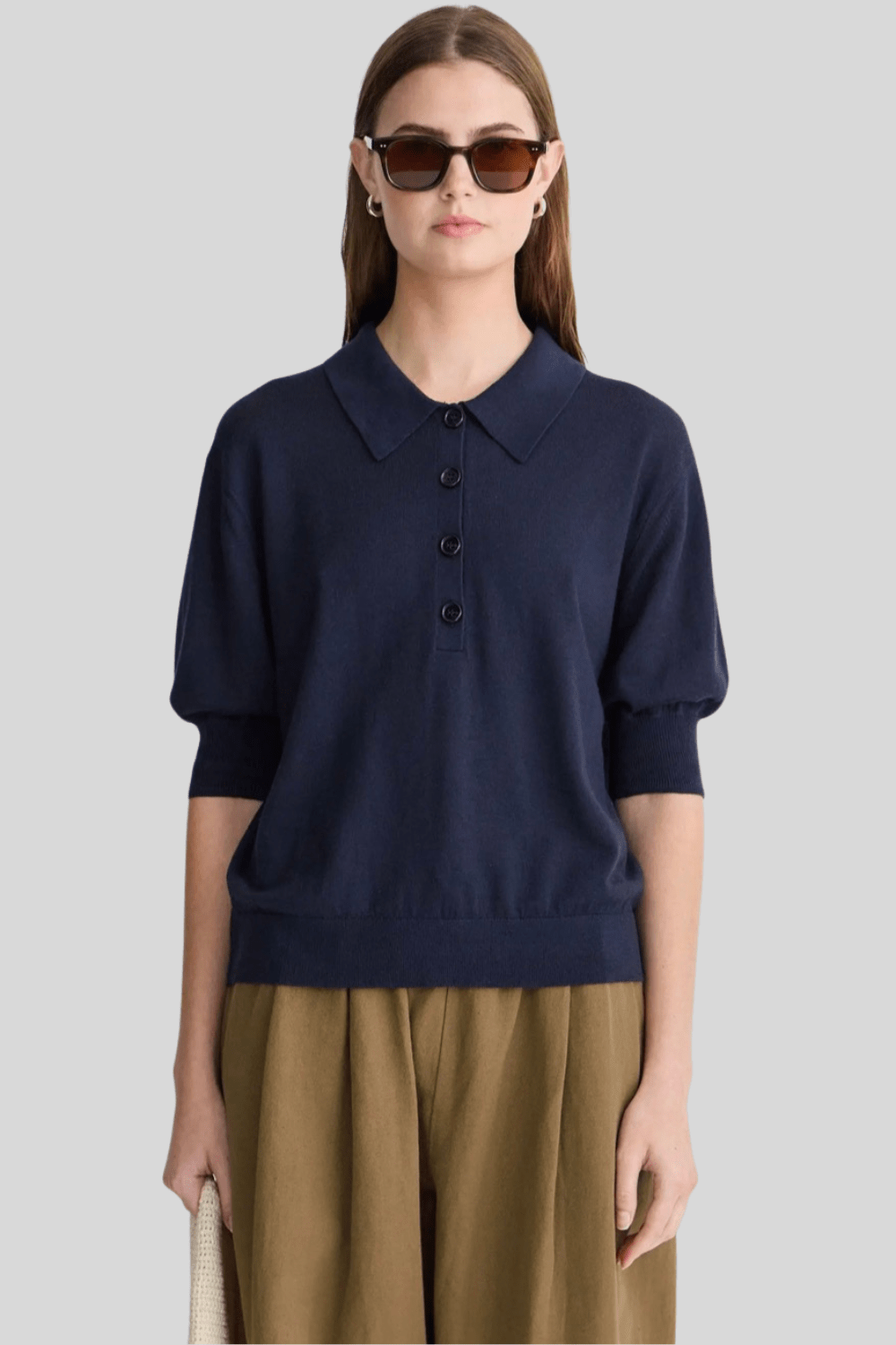 Oda Midnight Polo Top - Apiece Apart