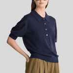 Oda Midnight Polo Top - Apiece Apart
