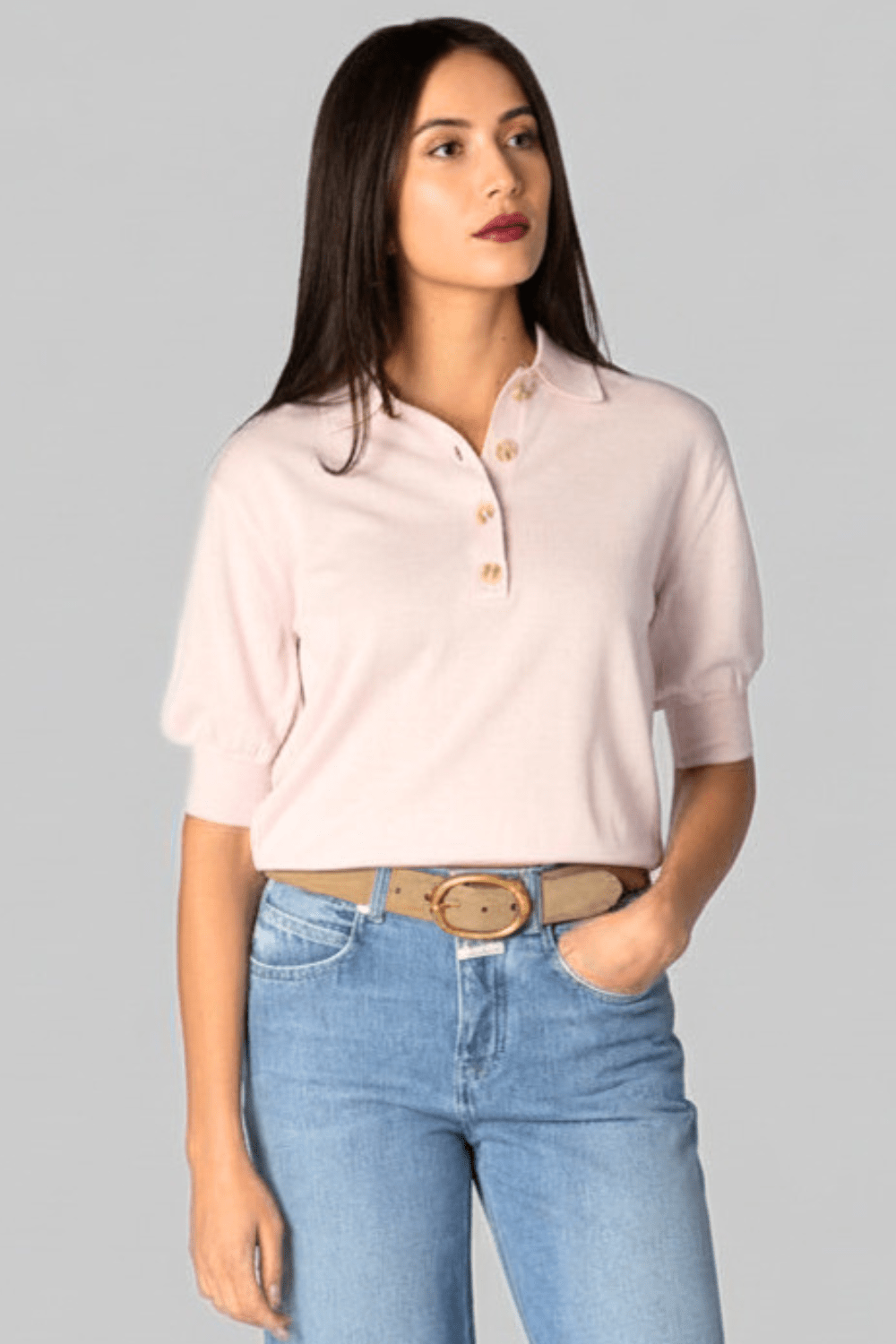 Oda Rosewater Polo Top - Apiece Apart
