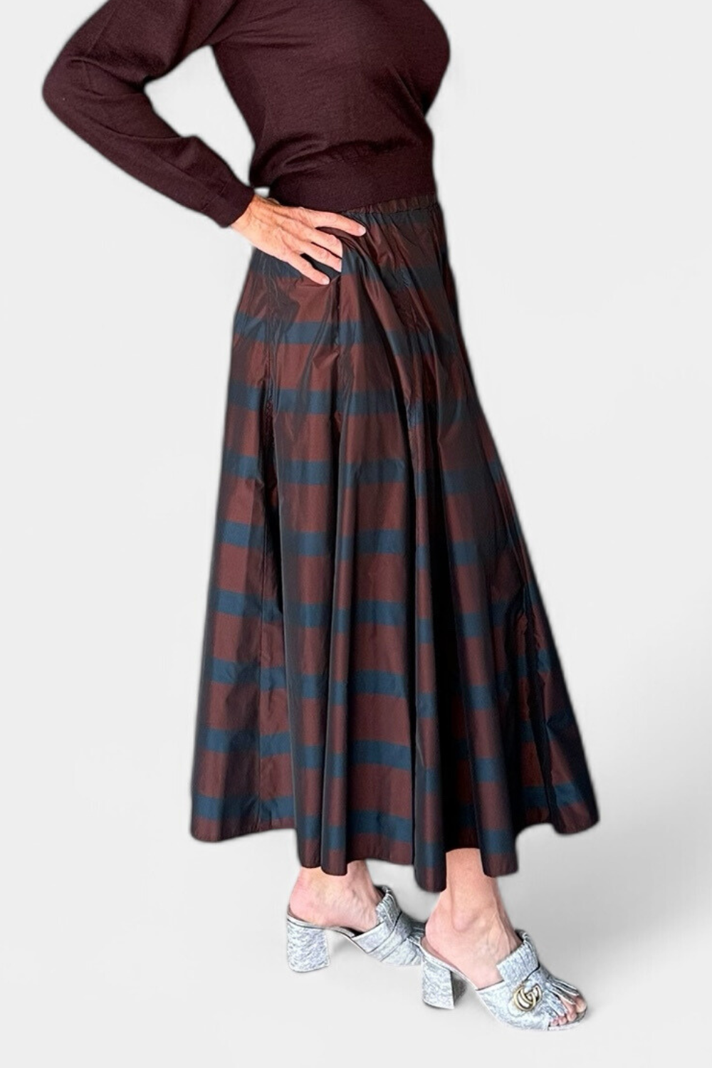 Striped Taffeta Skirt - The Posh Peacock