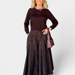 Striped Taffeta Skirt - The Posh Peacock