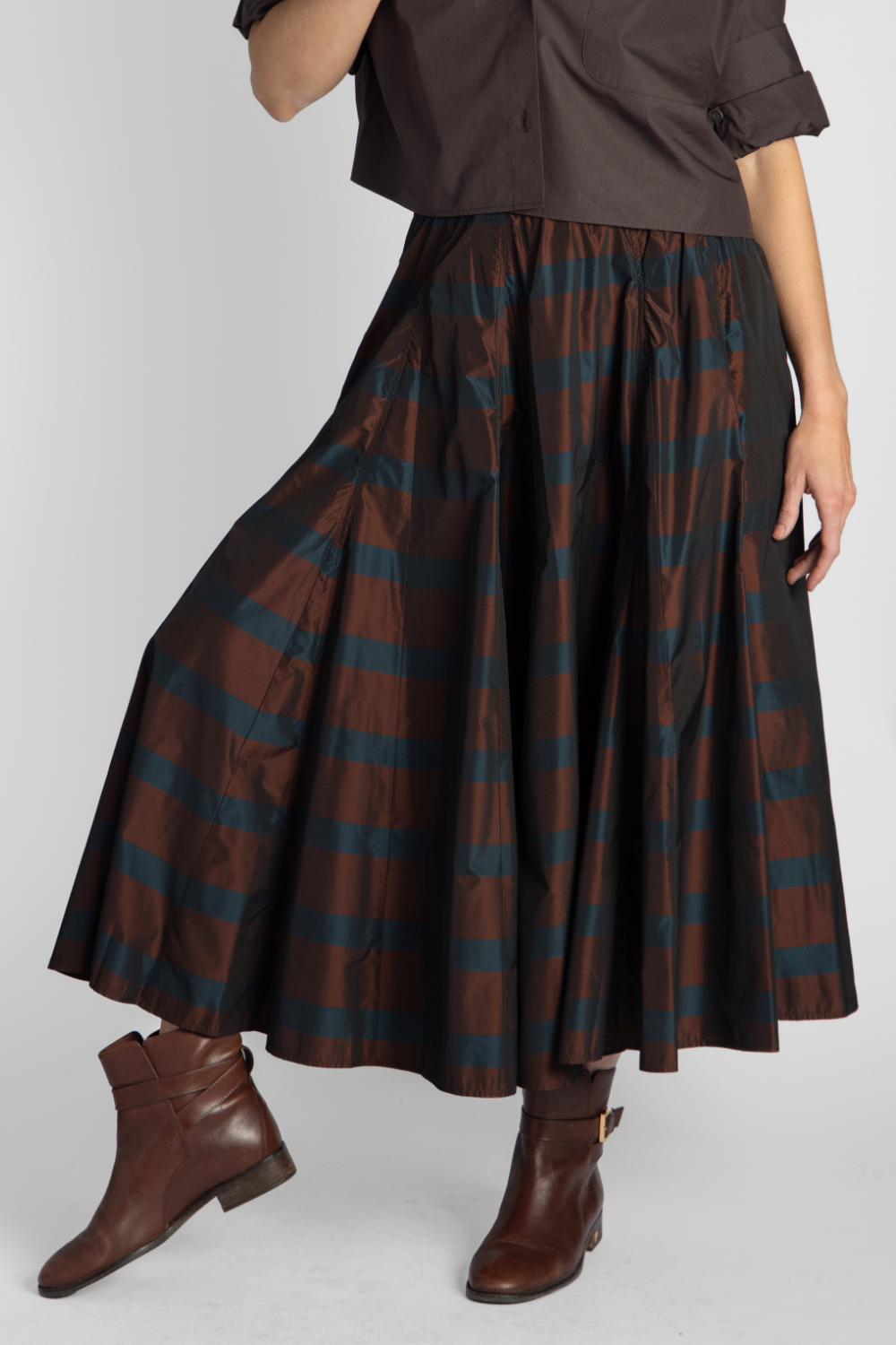 Striped Taffeta Skirt - The Posh Peacock