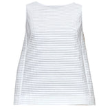 White Textured Cotton Sleeveless Top