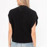 Sleeveless Black Sweater - The Posh Peacock