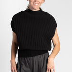 Sleeveless Black Sweater - The Posh Peacock