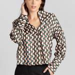 Fancy Grid Blouse - The Posh Peacock