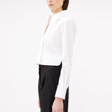 Poplin Crop Button Up Blouse - The Posh Peacock