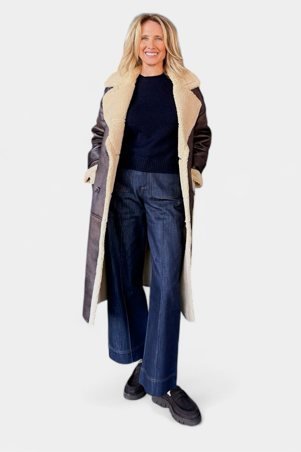 Sheepskin Reversible Long Coat - The Posh Peacock